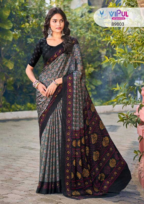 Vipul juliet chiffon saree export market in India